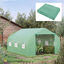 Outsunny Cubierta de Repuesto Invernadero de Túnel 347x300x200 cm Polietileno con 7 Ventanas de Malla Transpirable y Puerta Enrollable Protección de Plantas para Jardín Verde, , large indicador imagen numero 2