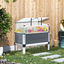 Outsunny Huerto Urbano Elevado de Aluminio 78,5x47x74,5 cm Macetero con Cubierta de Policarbonato y Techos Abatibles para Cultivos Planta Flores Gris, , large indicador imagen numero 2