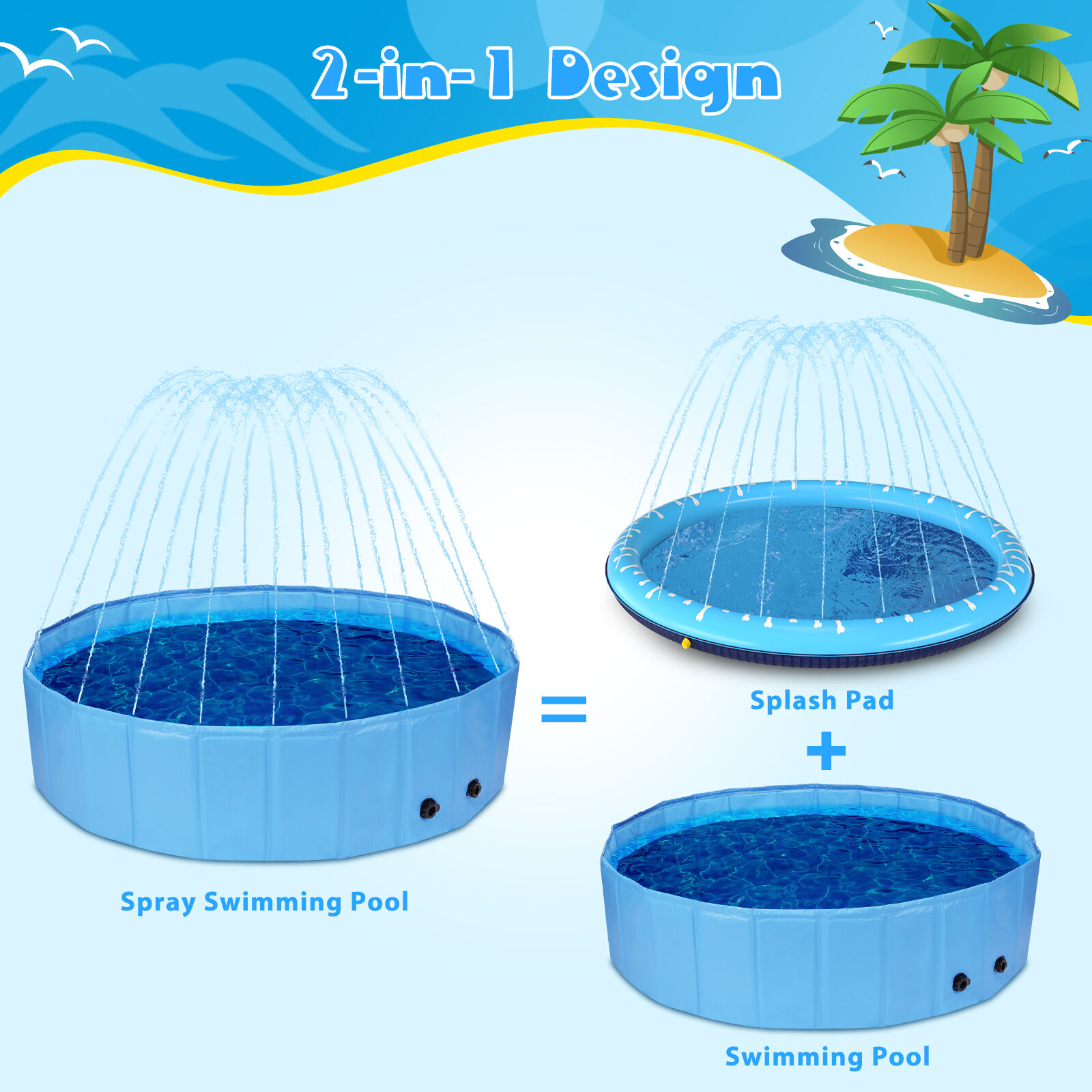 Nobleza Piscina Perros Ba&ntilde;eras con Aspersor, , large Imagen numero 2