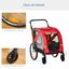 PawHut Remolque de Bicicleta Perros 2 en 1 Carrito Transporte para Mascotas con Puertas Enrollables Ventanas Cinturón de Seguridad Bandera y 6 Reflectores 140x72,5x108 cm Rojo, , large indicador imagen numero 5
