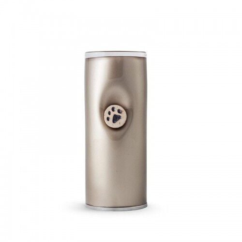 Urna Cristal Cilindro Huella Ceramica Cappuccino color Marrón