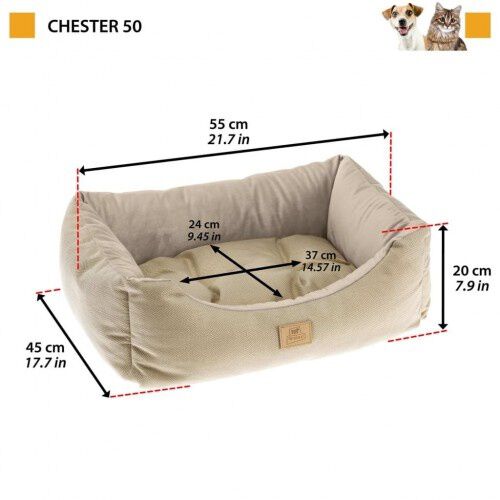 Ferplast Chester Cama Acolchada Beige para mascotas, , large Imagen numero 4