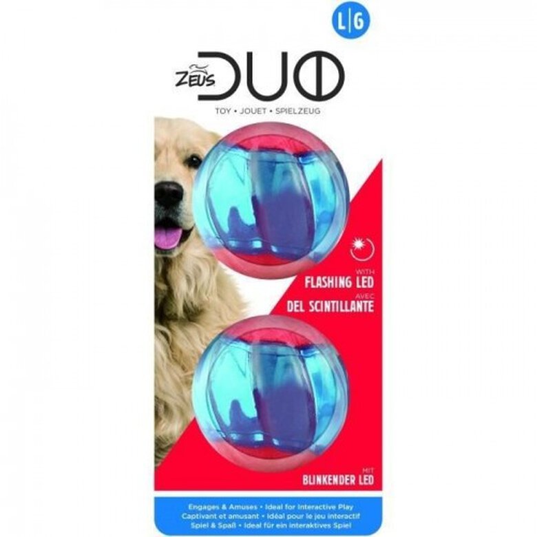 Zeus duo ball pelota con LED rojo para perros, , large image number null