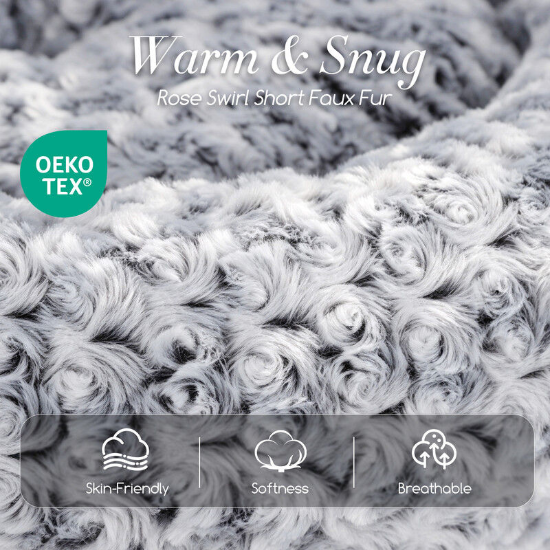Nobleza Cama Redonda para Gatos y Perros Peque&ntilde;os/Medianos (&Oslash; 70 cm) - Coj&iacute;n Donut Antiestr&eacute;s de Felpa Suave con Textura Rosas, Cama Lavable e Antideslizante, Gris, , large Imagen numero 2