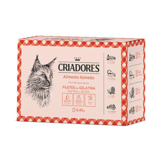 Criadores Carne y Pescado en Gelatina sobre para gatos
