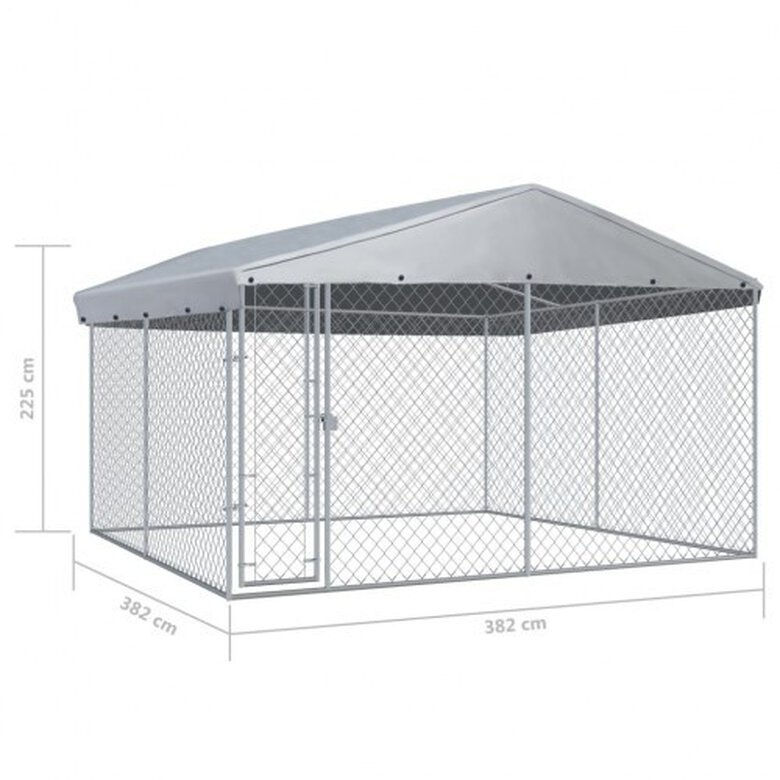 Perrera con toldo protector color Plateado, , large image number null