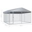 vidaXL Perrera con toldo protector Plateado para mascotas, , large indicador imagen numero 16