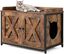 COSTWAY Cajón de Arena para Gatos con Puertas Dobles, Estribos Ajustables, Armario para Gatos con Estructura Metálica, Entrada, Mueble para Gatos, Arenero para Gatos Madera 80 x 50 x 58 cm, , large indicador imagen numero 1