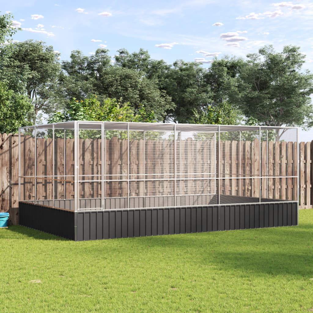 vidaXL Pajarera acero plateado para pájaros thumbnail