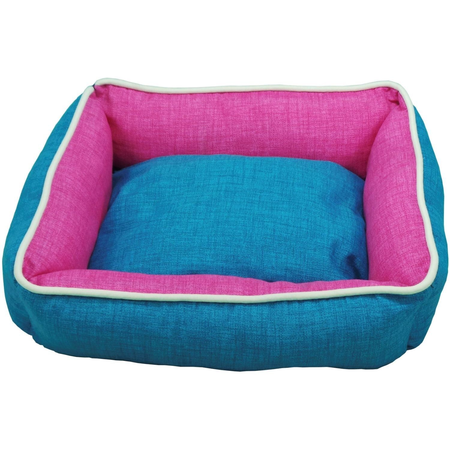 Cama Cuna Cuadrada Bicolor Reversible T2 55x45  Turquesa/Rosa, , large Imagen numero 3