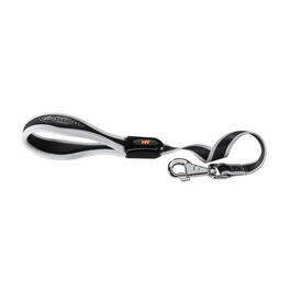 Feplast 75458921 Correa Corta de Nailon para Perros Ergocomfort Gm25/55, Empuñadura Ergonómica, Suave Acolchado, 25 Mm x L 55 Cm Plateado