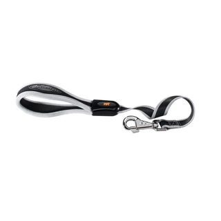 Feplast 75458921 Correa Corta de Nailon para Perros Ergocomfort Gm25/55, Empuñadura Ergonómica, Suave Acolchado, 25 Mm x L 55 Cm Plateado