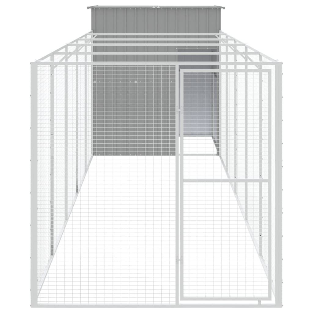 vidaXL Caseta perro corral acero galvanizado gris claro 165x1271x181cm, , large Imagen numero 25