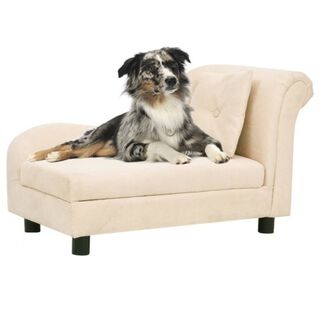 Sofá con cojín para perros color Crema