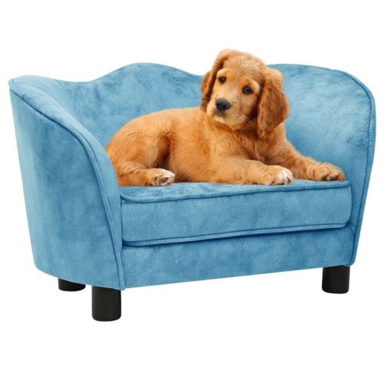 Vidaxl sofá con respaldo turquesa para perros, , large image number null