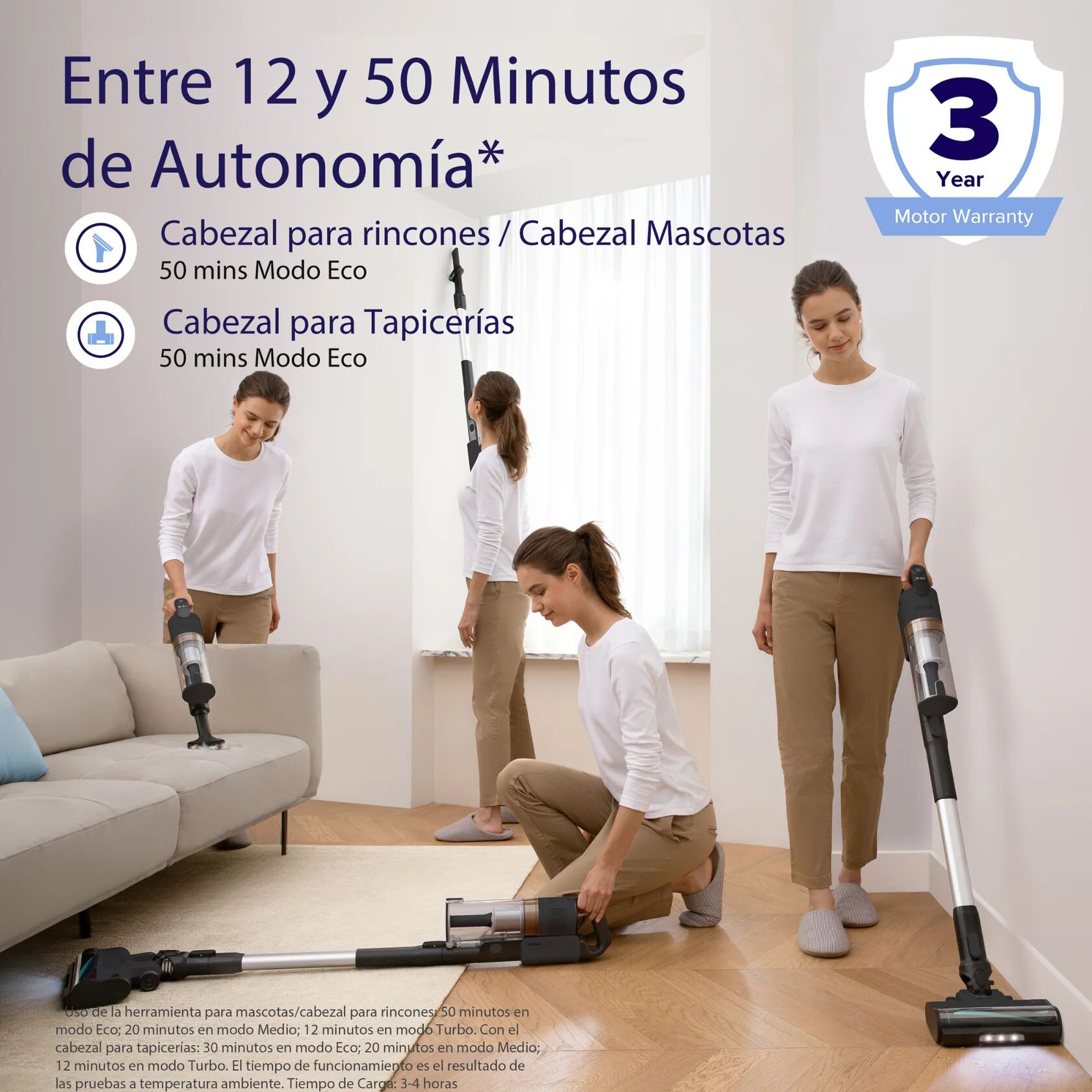 LEVOIT Aspiradora inal&aacute;mbrica LVAC-200 con un cepillo anti-enredos, motor 180W y cabezal flexible de 180&deg;, , large Imagen numero 2