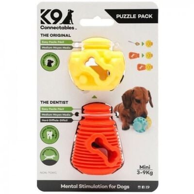 K9 Connectables Juguete Naranja y Amarillo para perros de razas pequeñas