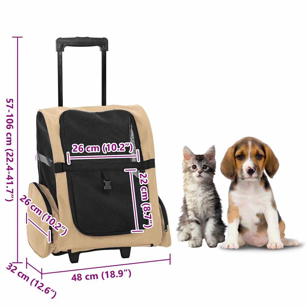 vidaXL Carro Plegable para Mascotas Multiusos Transport&iacute;n Jaula de Gatos Perros, , large Imagen numero 4