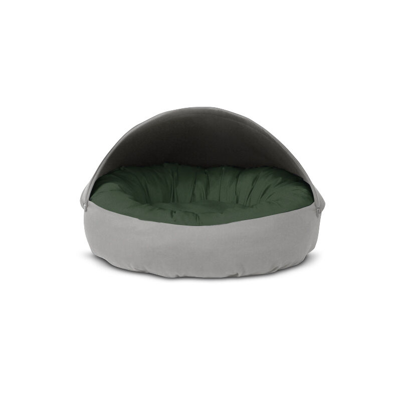 Gauty Cama Redonda para Perros y Gatos  Tela de sarga - Gris y verde