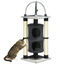 PawHut &Aacute;rbol para Gatos Altura 114 cm Barril Rascador para Gatos de 2 Niveles con Plataforma Postes de Yute y Bola Colgante 39x39x114 cm Gris, , large indicador imagen numero 1