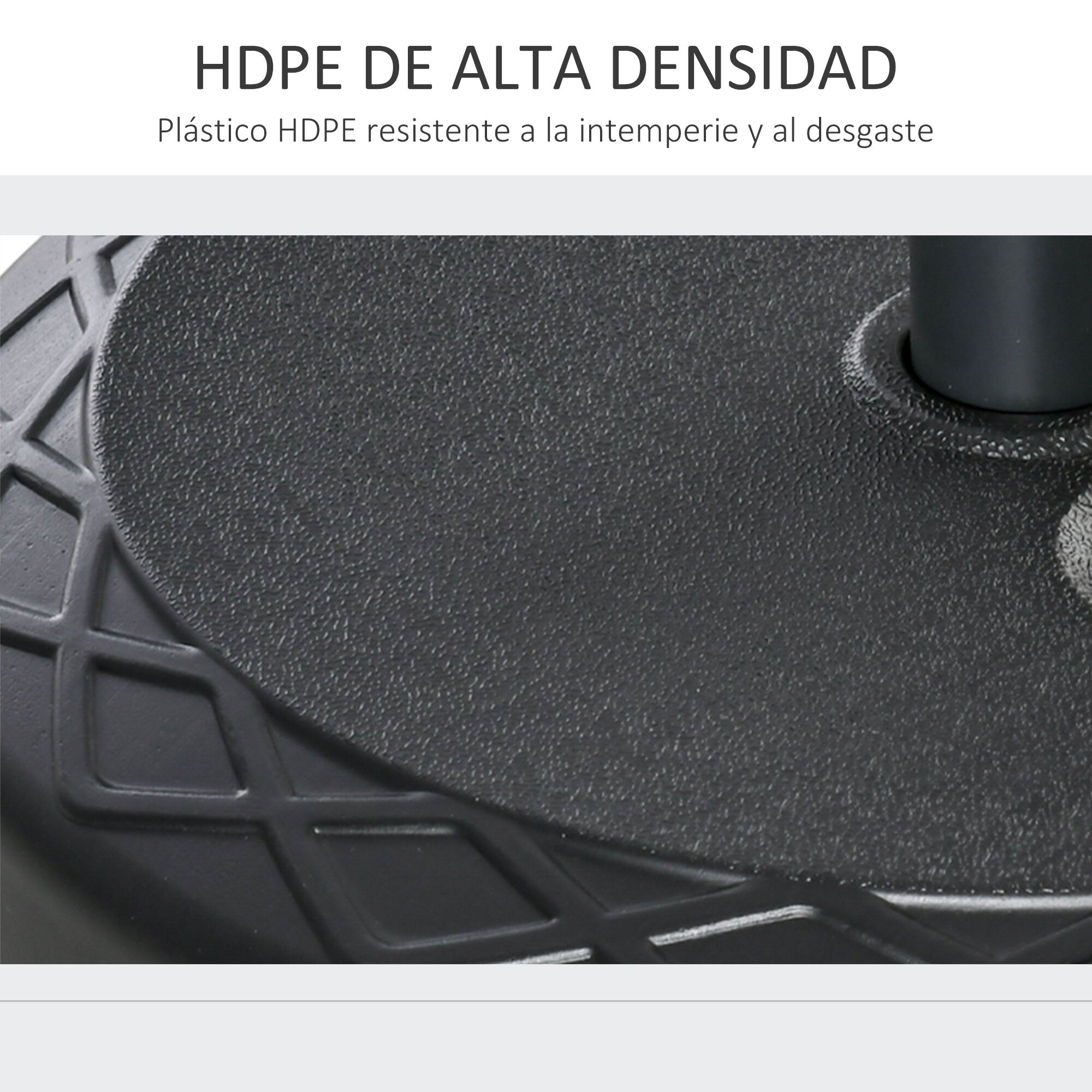 Outsunny Base de Sombrilla Rellenable de Agua 30 kg Soporte de Parasol Redondo Apto para Postes de 38mm 48 mm Metal y Pl&aacute;stico para Jard&iacute;n Terraza &Oslash;55x38 cm Negro, , large Imagen numero 4