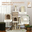 PawHut Árbol Rascador para Gatos de Borreguito Altura 140 cm Árbol para Gatos Torre para Gatos con 2 Nidos Plataformas Bolas Colgantes y Poste de Sisal Marrón Claro, , large indicador imagen numero 5