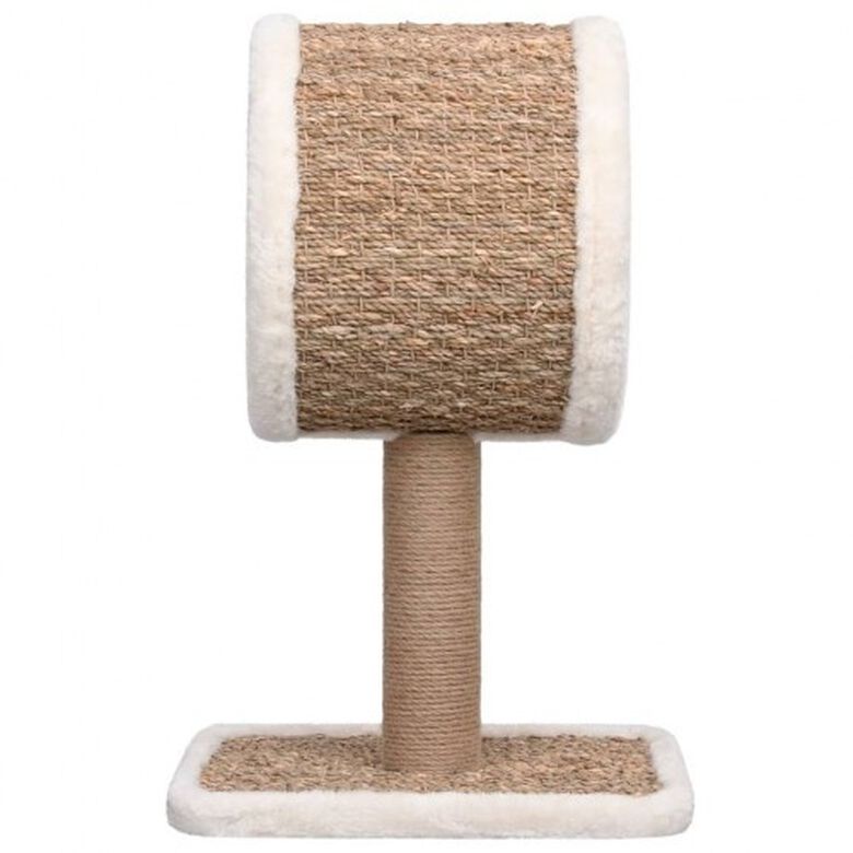 Rascador con túnel y juguete para gato color Marrón thumbnail