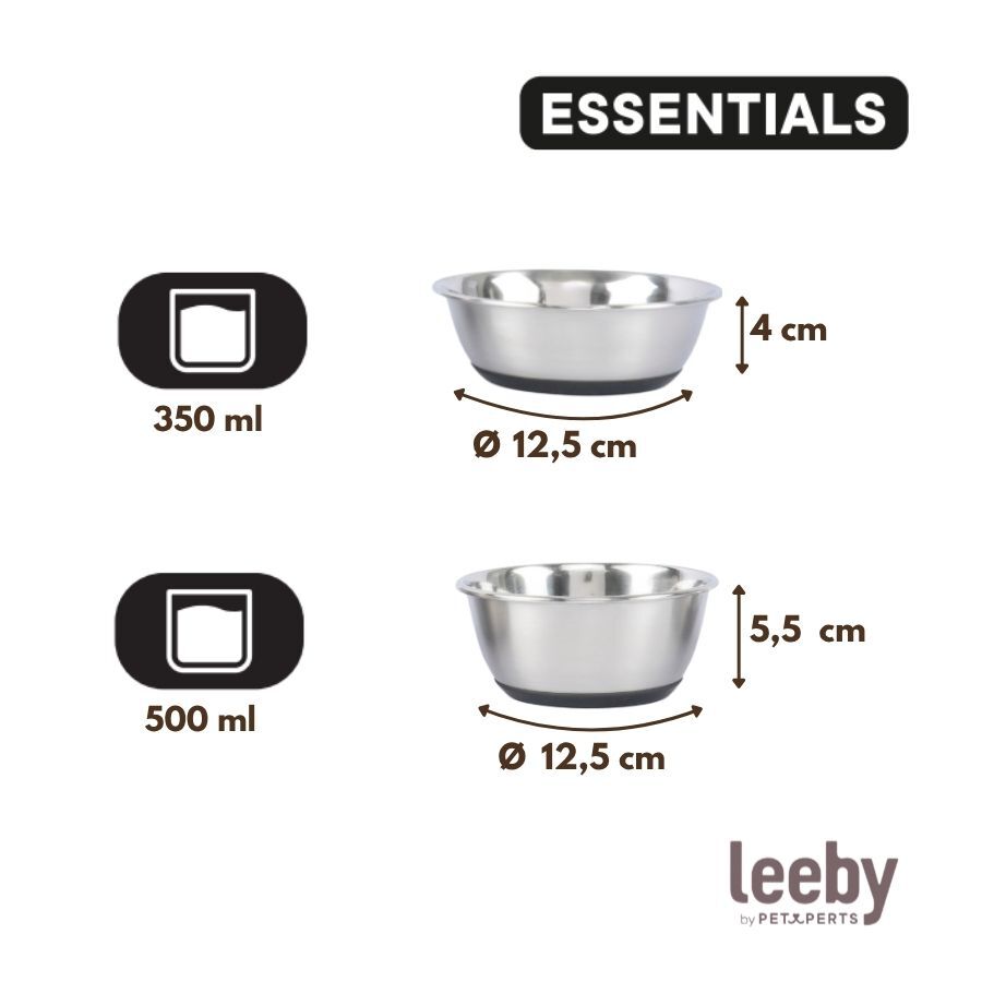 Leeby Comedero Acero Inoxidable con Base Goma para perros y gatos, , large Imagen numero 4
