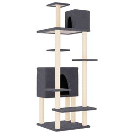 vidaXL Rascador Postes de sisal Gris Oscuro 154 cm para gatos