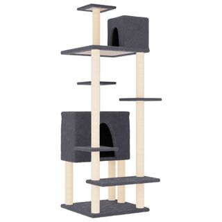 vidaXL Rascador Postes de sisal Gris Oscuro 154 cm para gatos