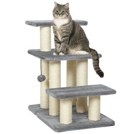 PawHut Escalera para Gatos Gris