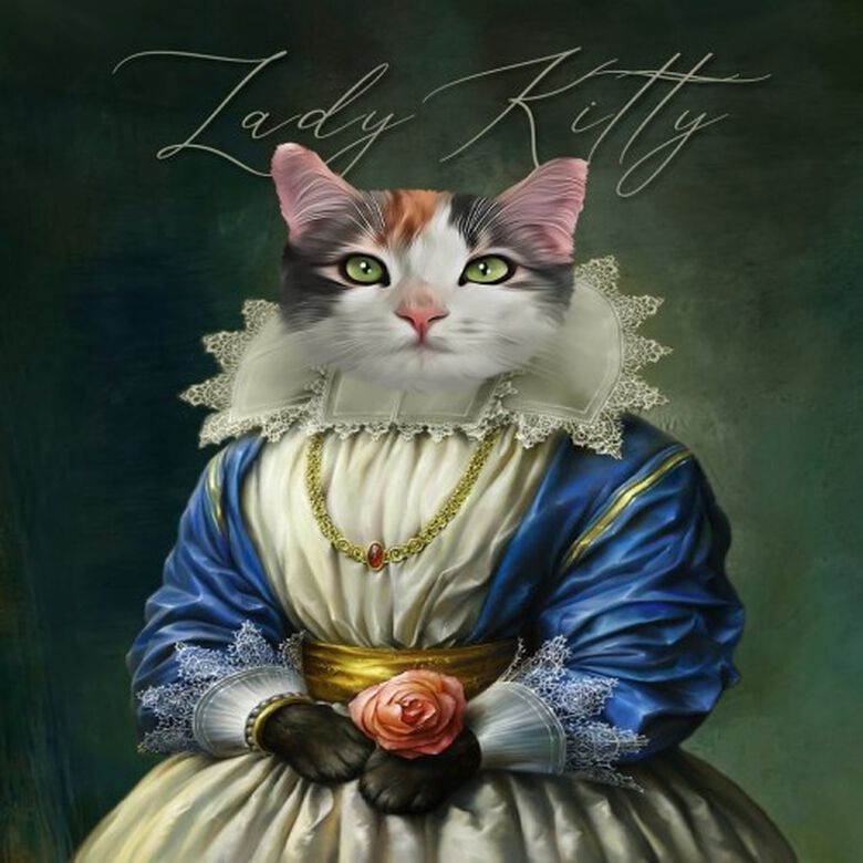 Mascochula artistica lady retrato personalizado realista con tu mascota thumbnail
