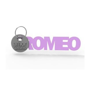 Seron llavero personalizado amor gatuno lila 
