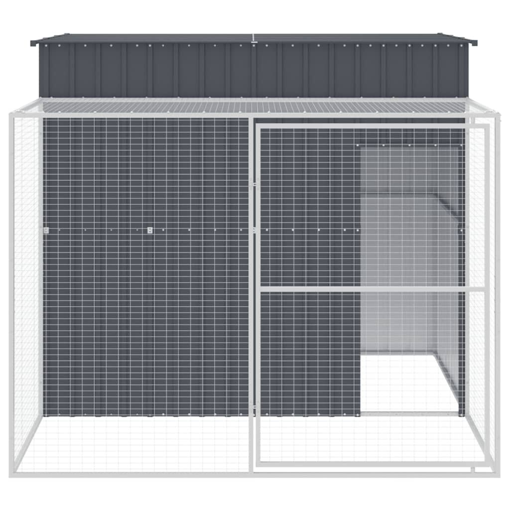 vidaXL Caseta perros con corral acero galvanizado gris 214x1069x181 cm, , large Imagen numero 20