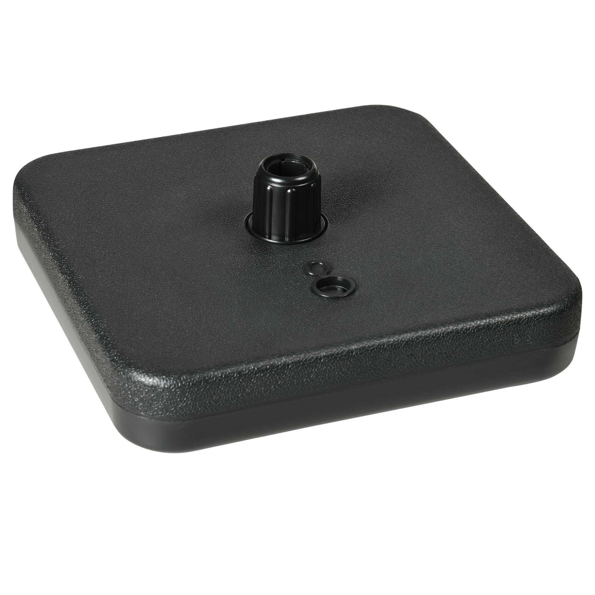 Outsunny Base de Sombrilla de Jard&iacute;n Soporte de Sombrilla Cuadrado Peso 1 kg M&aacute;stil hasta &Oslash;32-38 mm Rellenable de Arena 12 kg y Agua 9L 38x38x12 cm Negro, , large Imagen numero 1