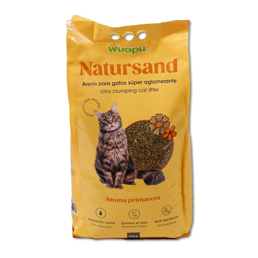 Wuapu Natursand Arena con Aroma Primavera para gatos