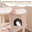 COSTWAY Árbol para Gatos, Torre de Totora de 146 CM con Postes de Rascado de Sisal, Percha, Cesta de Baloncesto, Condo, Bola Colgante, Cojines Lavables, Centro de Actividades de Escalada de 5 Capas para Gatos, , large indicador imagen numero 3