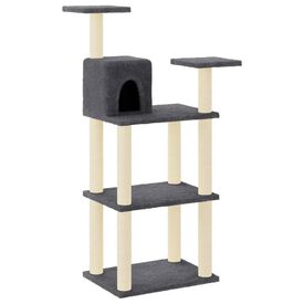 VidaXL Rascador para gatos con postes de sisal gris oscuro