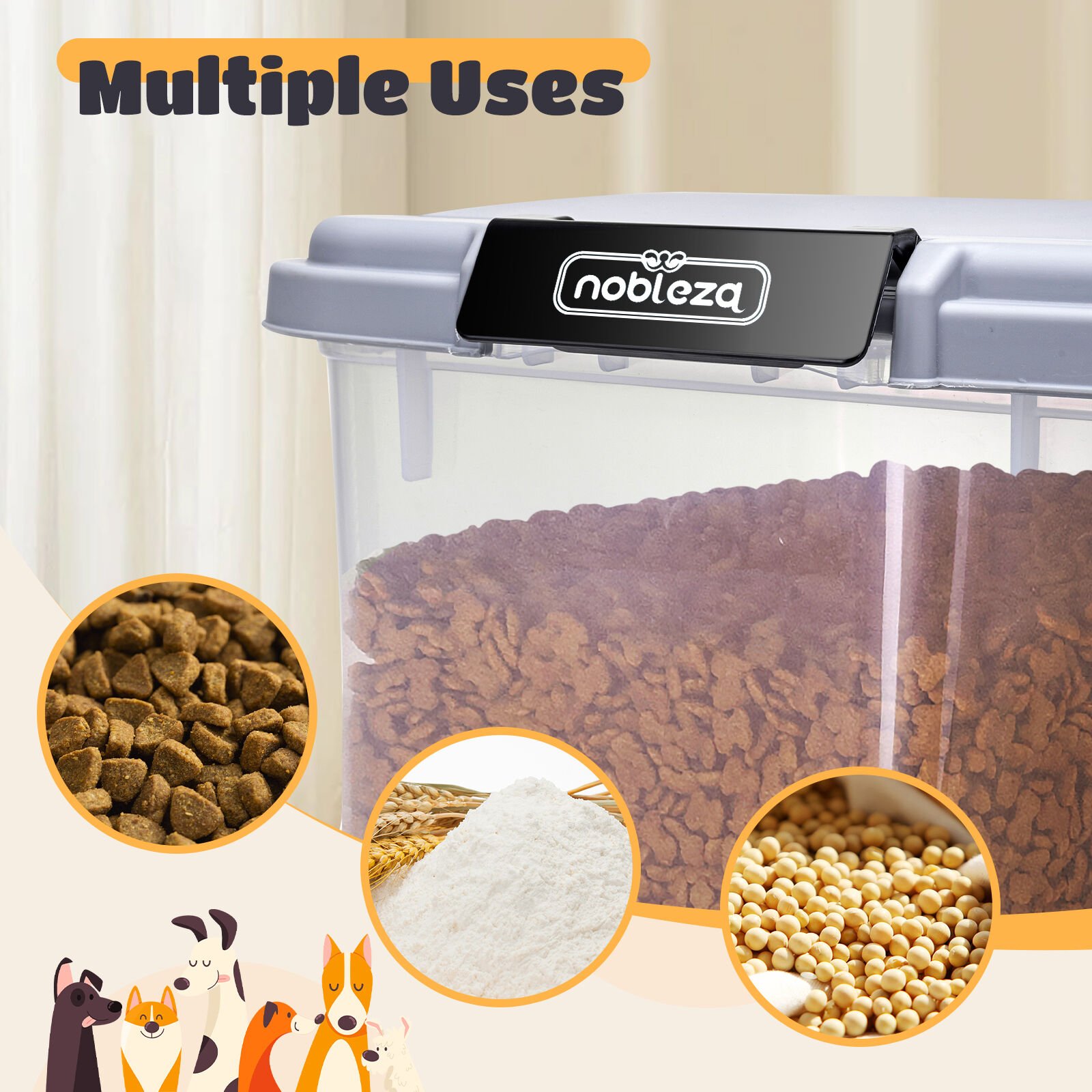 Nobleza Contenedor gris de Comida para perros y gatos thumbnail