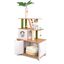 COSTWAY Árbol para Gatos con Caja de Arena, 2 en 1 Rascador para Gatos Moderno, Árbol de Actividades para Gatos con Escalera, Rascador, Cuerda de Sisal y Bolas Colgantes, Verde y Blanco y Natural, , large indicador imagen numero 1
