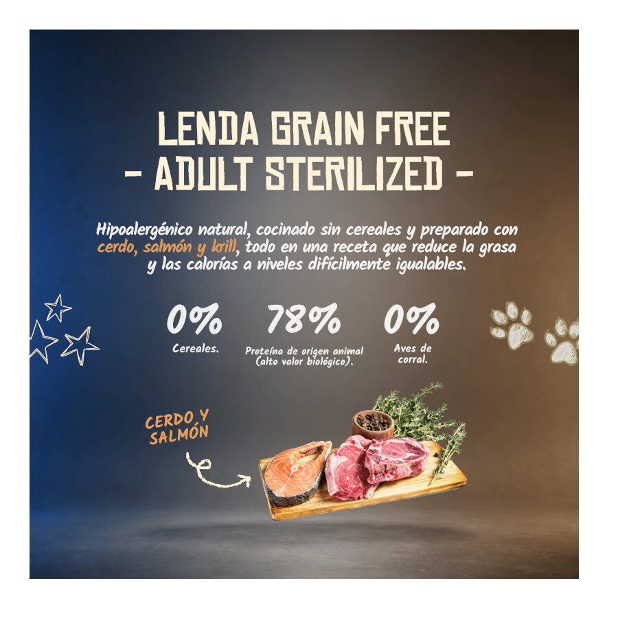 2 Kg Lenda Grain Free Cerdo, Salm&oacute;n y Krill pienso para gatos, , large Imagen numero 4