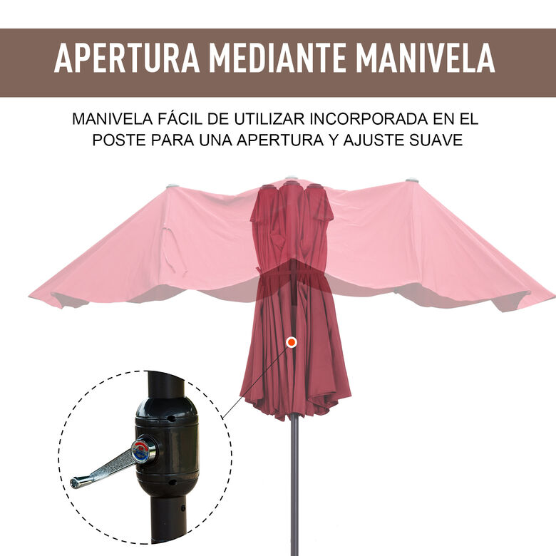 Outsunny Sombrilla de Terraza Exterior Grande color Rojo thumbnail
