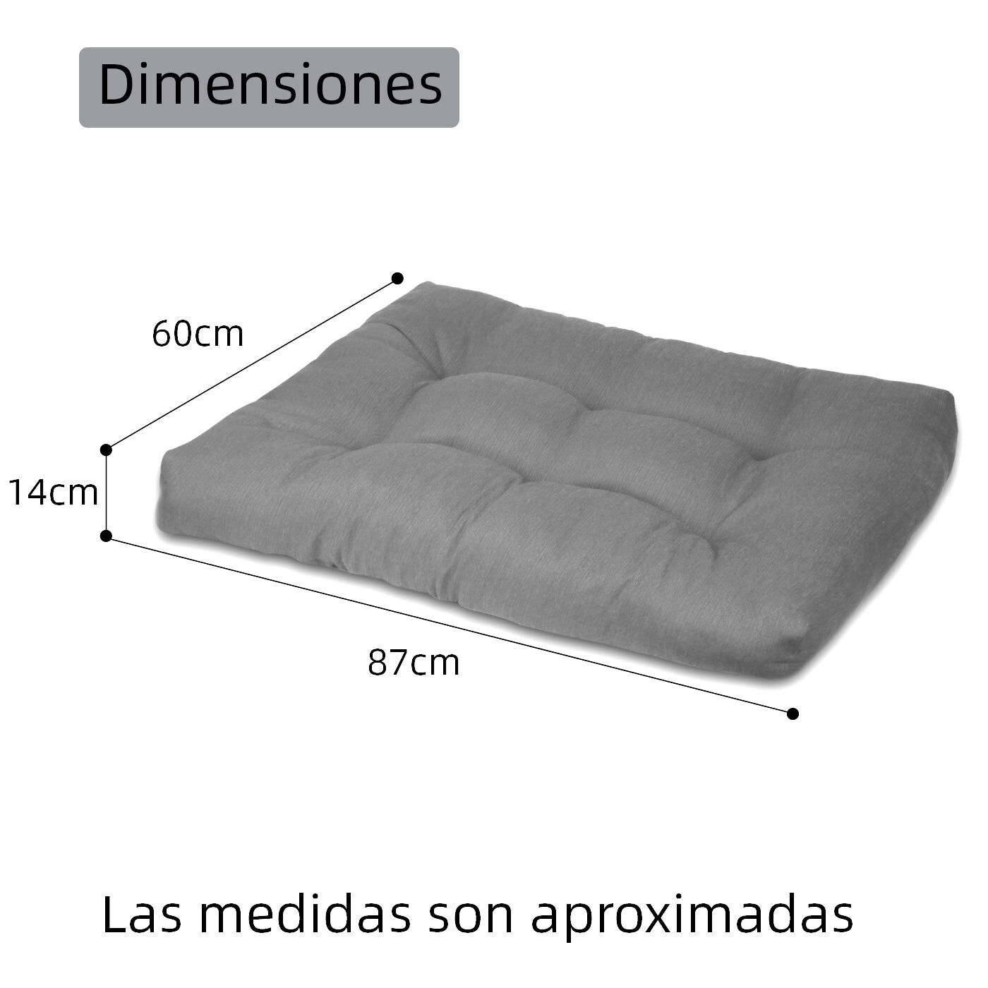 HOME MERCURY- Cama de Mascota, Colch&oacute;n para Perro, Colchoneta Reversible Estampada Relleno de Espuma para Interior y Exterior. (Small, Gris), , large Imagen numero 5