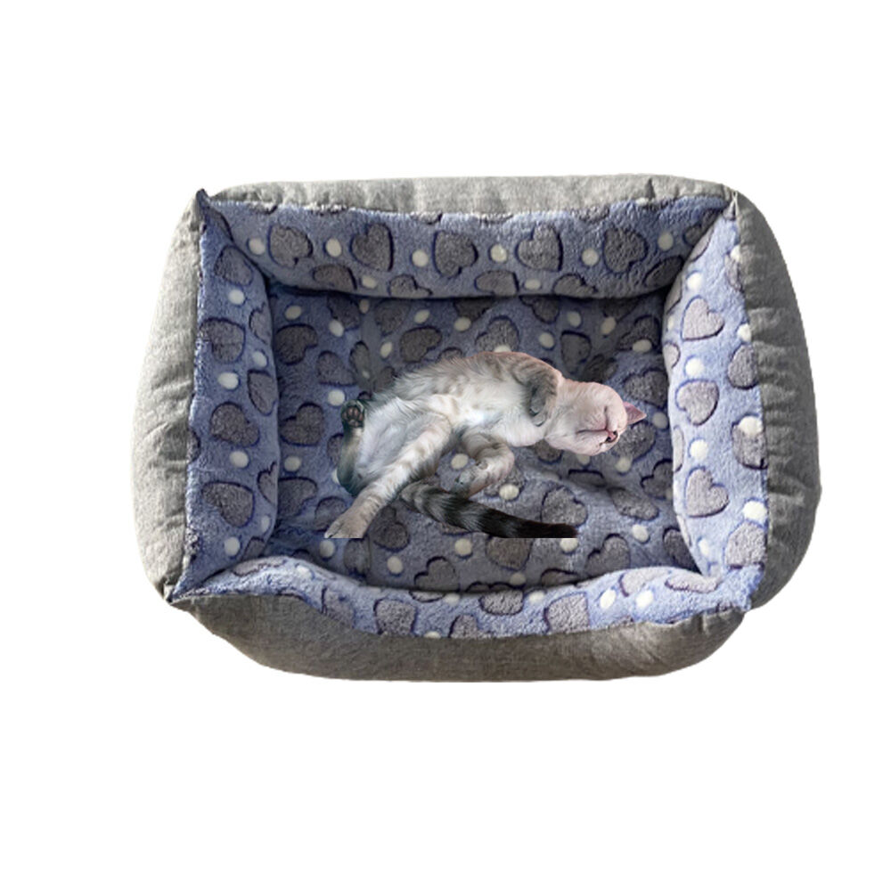 Cama de Mascota Modelo Rectangular con Felpa. Modelo Corazones, , large Imagen numero 3