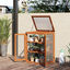 Outsunny Invernadero de Jard&iacute;n de Madera y Policarbonato Invernadero Vivero Casero con 3 Estantes 2 Puertas y Tapa Abatible para Cultivo de Plantas Terraza Patio 58x44x78 cm Natural, , large indicador imagen numero 2