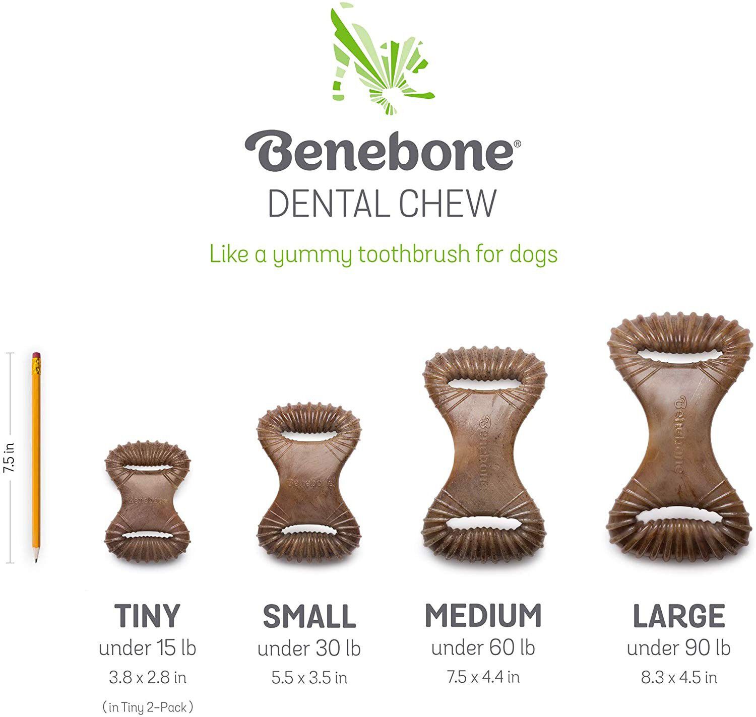 Juguete mordedor Benebone Dental Chew Bacon color Marr&oacute;n, , large Imagen numero 4