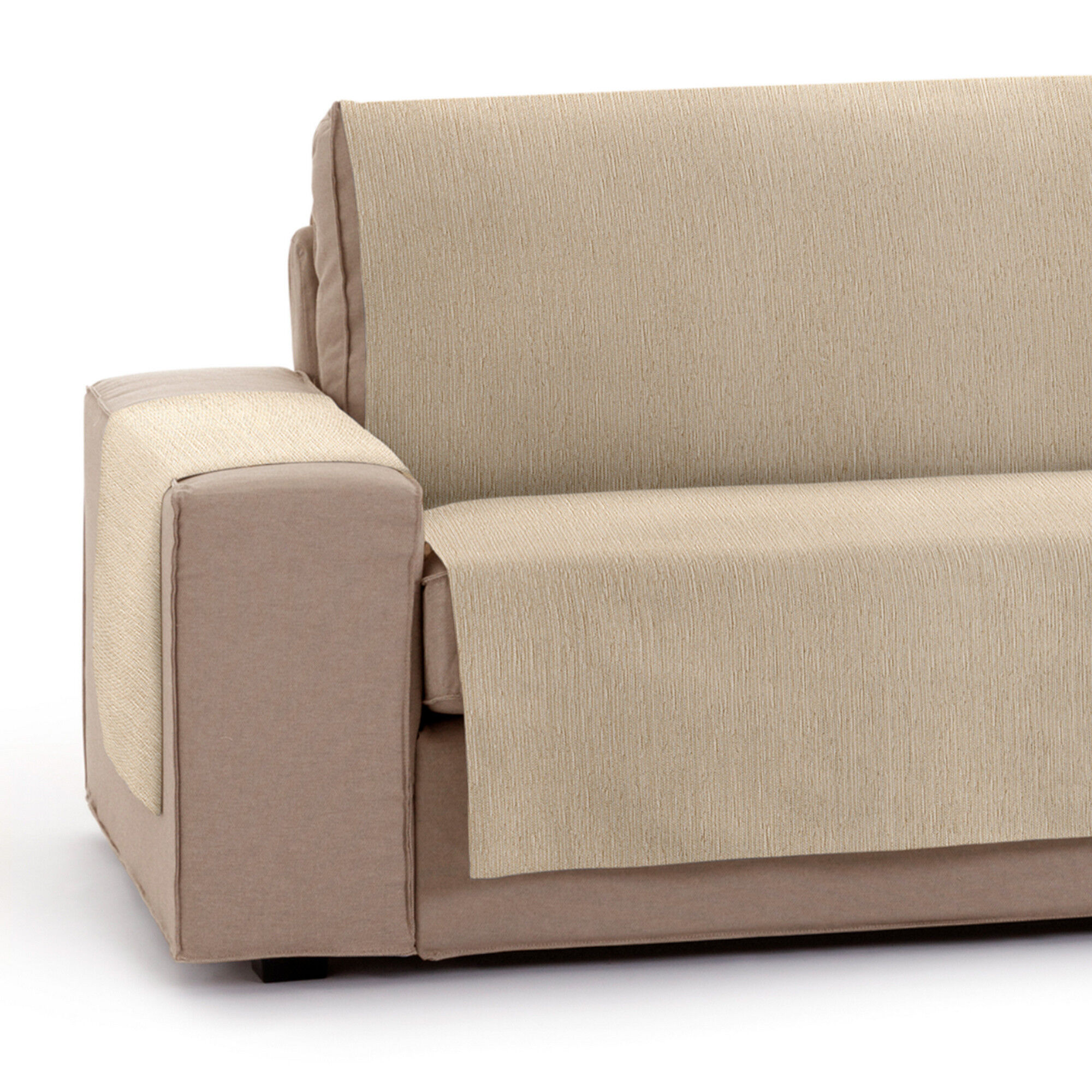 Vipalia Protector Funda Sillon 1 Plaza o Relax. Chenilla Lisa. Dise&ntilde;o Elite. Color Beige. 1 Plaza, , large Imagen numero 1