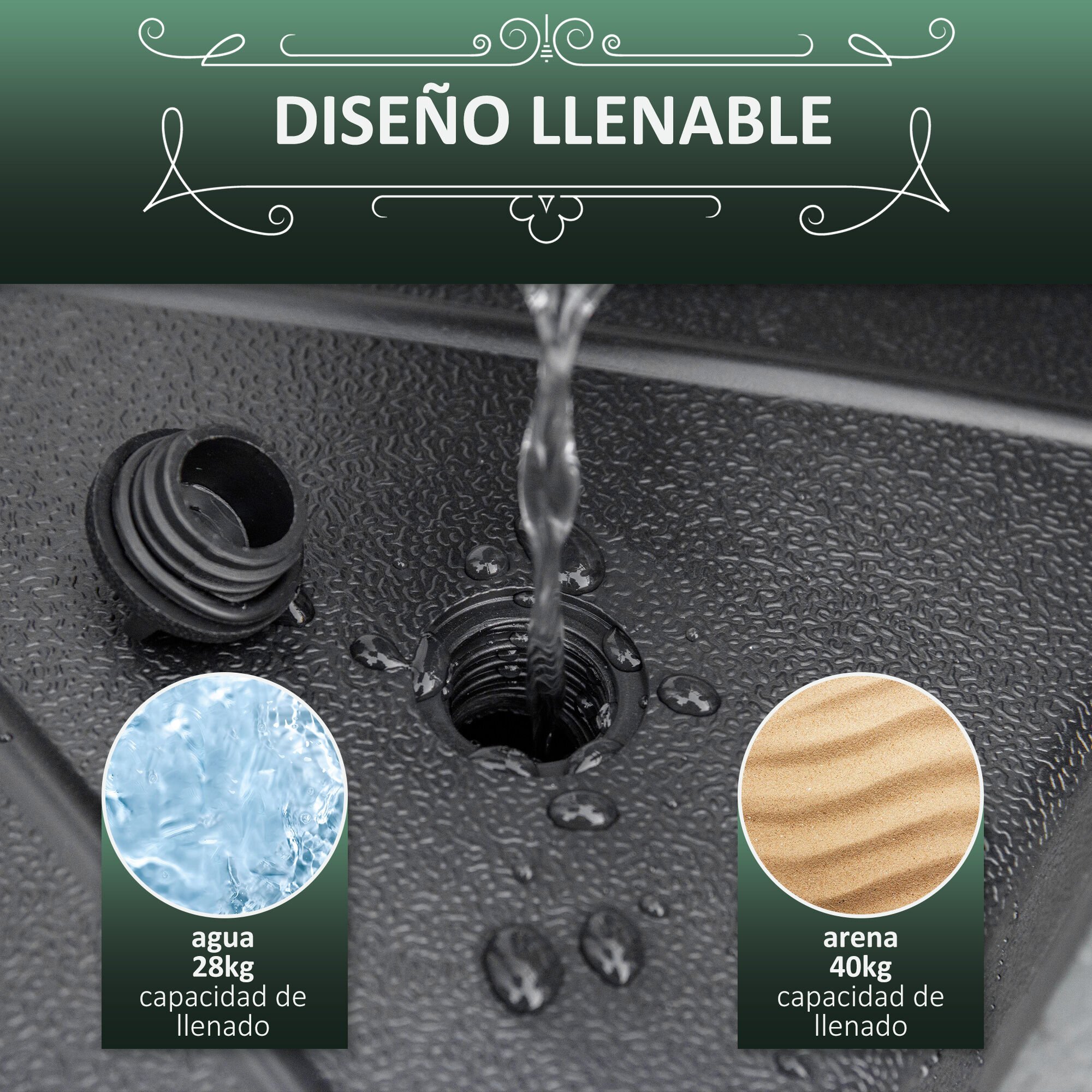 Outsunny Base de Sombrilla Negro para exterior thumbnail