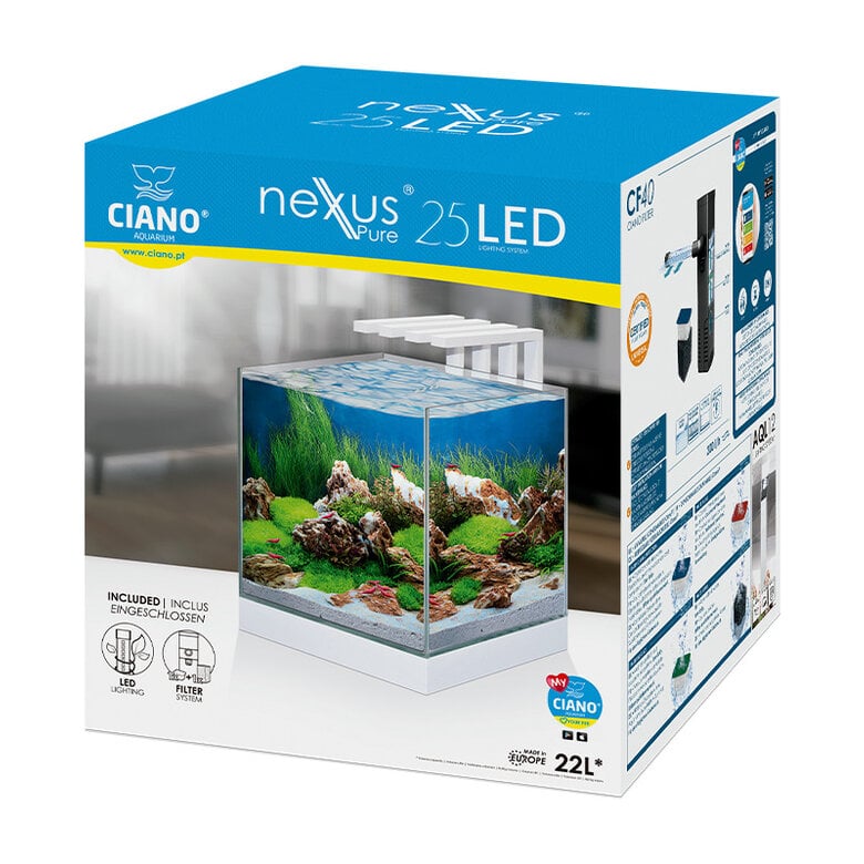 Ciano White Nexus Pure Cube 22L Aquarium with LED