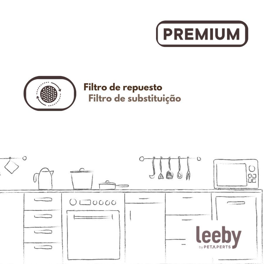 Leeby Set 3 Recambios de Filtros para Fuente  sin Cable de perros y gatos, , large Imagen numero 5